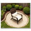 Chaise de patio en osier de rotin avec coussins moelleux et dossier haut