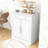 Kitchen Pantry with Faux Marble Top, Adjustable Shelves, Pull-out Drawer and Cabient-328246122