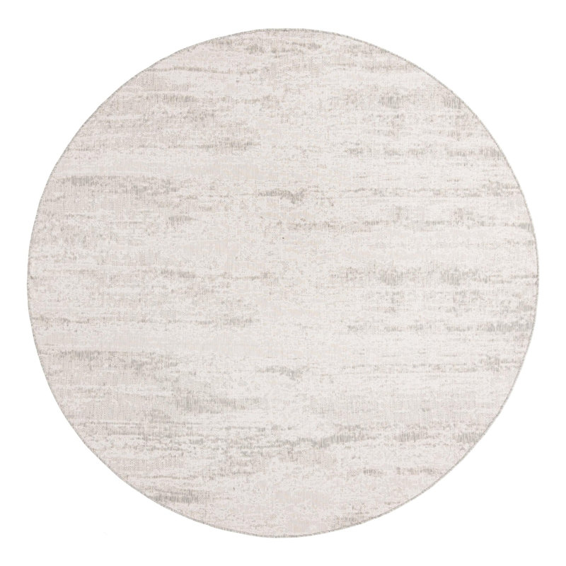 Bruss Gray Indoor/Outdoor Modern Rug, Round 10'