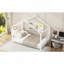 Lit plateforme simple en métal, blanc