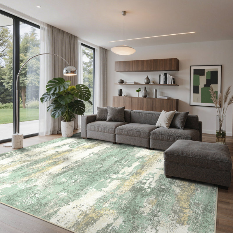 Tapis Pavelina, Rectangle 9 pi x 12 pi, Green