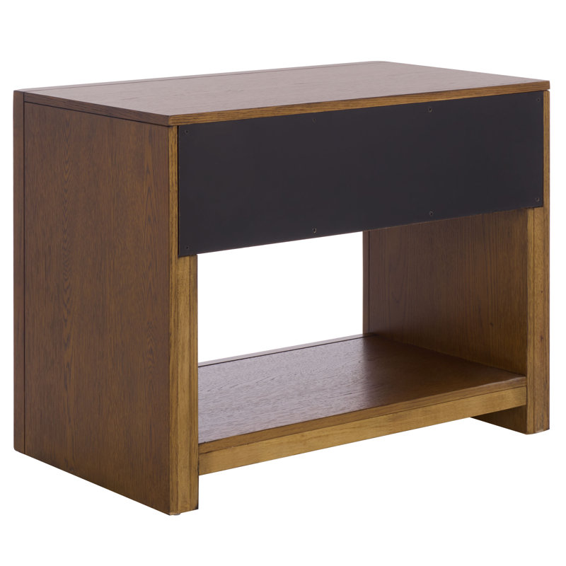 Darnell Wood 1 Drawer Nightstand, Medium Oak