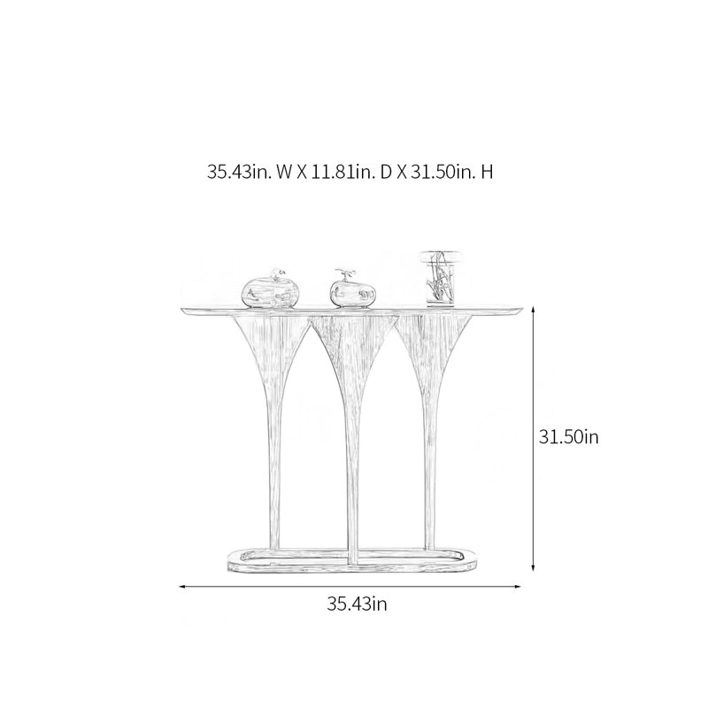 Minimalist Solid Wood Console Table, 31.5" H x 35.43" W x 11.81" D