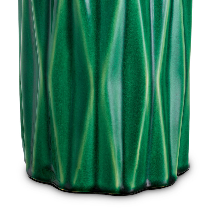 Table Lamp Amarello Green Ceramic Incl Shade