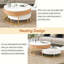 Tables basses gigognes modernes à plateau relevable avec 2 tiroirs blanc et naturel-1556431991