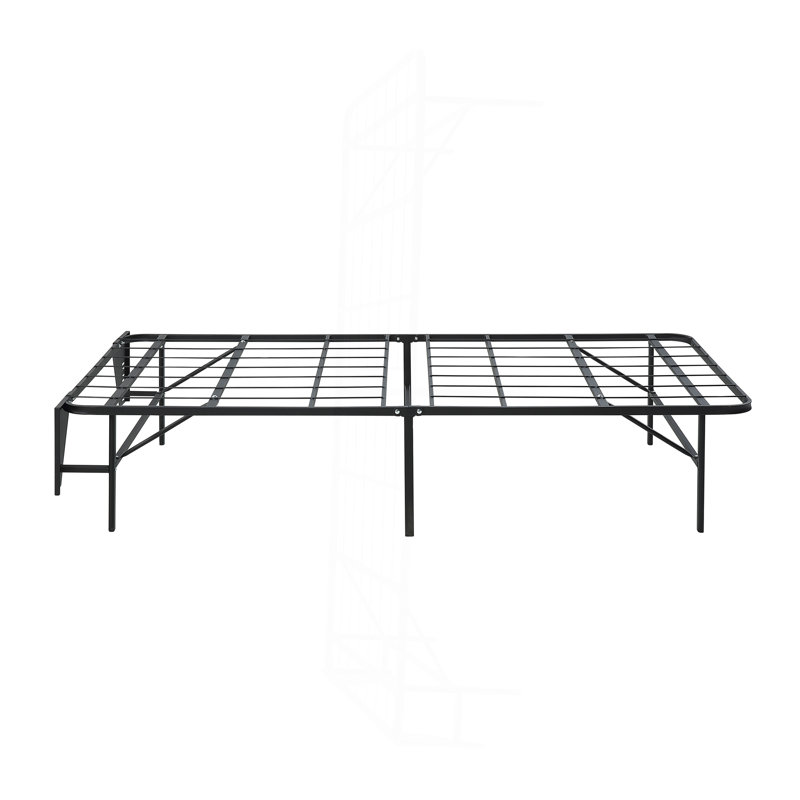 Black Metal Platform Foldable Bed Frame, Twin