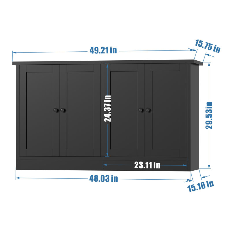 Modern Buffet Storage Cabinet With 4 Door, 49" W Coffee Bar Cabinet, Kitchen Buffet Sideboard For Living Room, Kitchen
