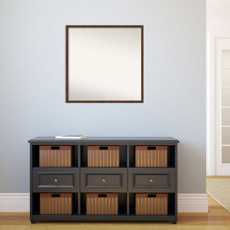 Wood Flat Wall Mirror, 27" x 27", Blonde