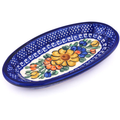 Polish Pottery Stoneware Condiment Server