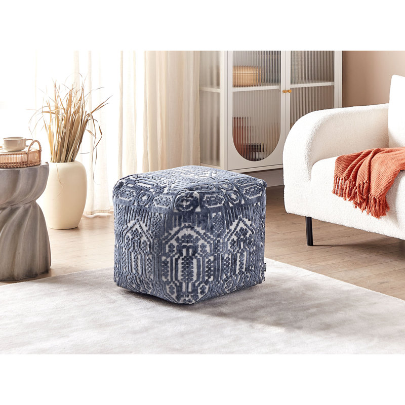 Cadian 50cm Wide Square Geometric Pouffe Ottoman