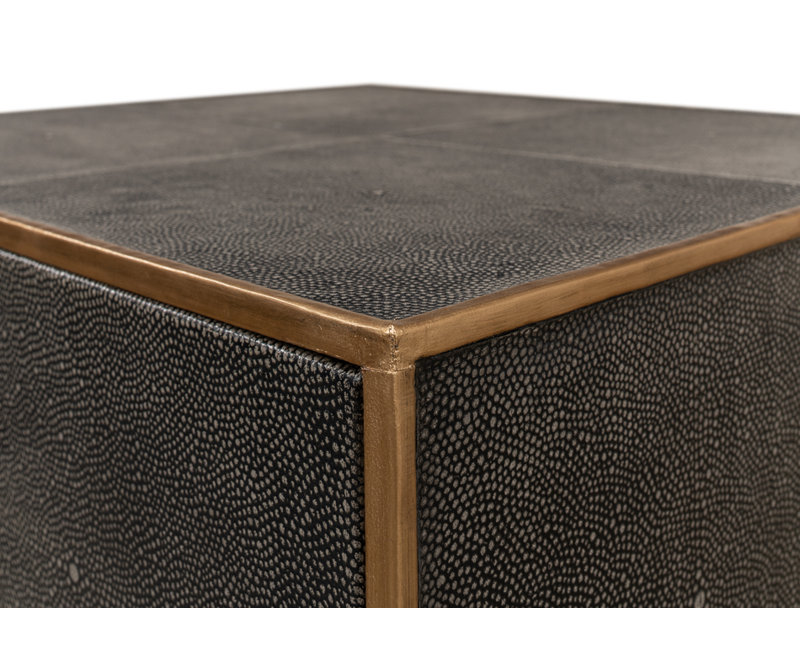 Shagreen 3 - Drawer Solid Wood Nightstand, Antique Gray