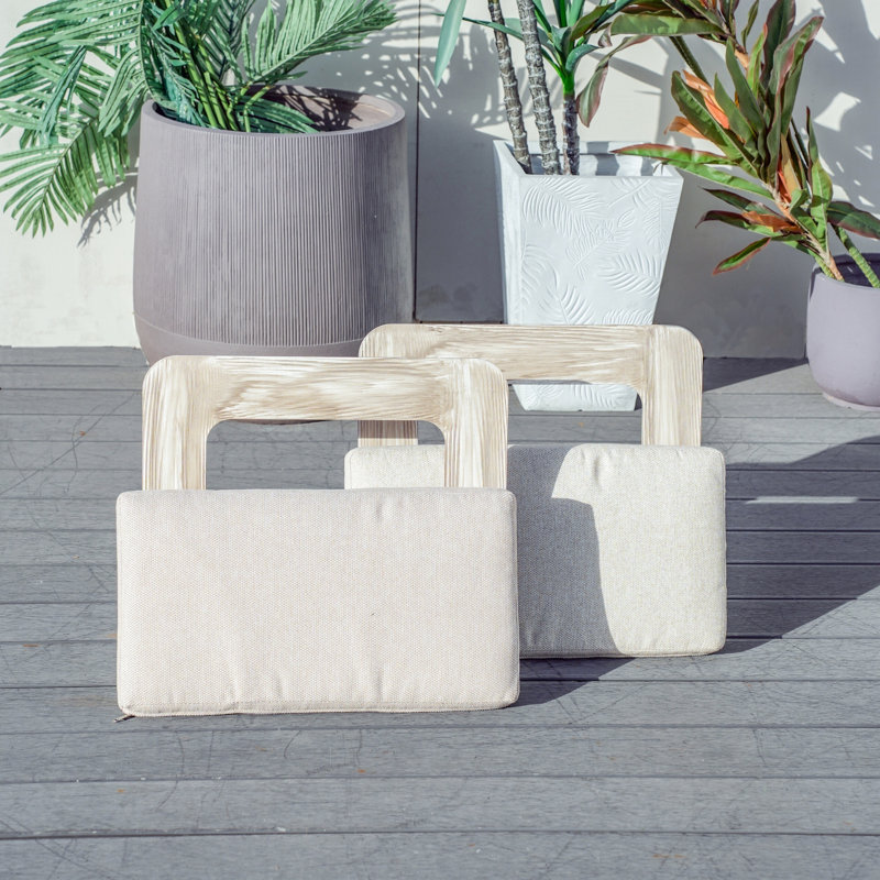 Ensemble de 2 accoudoirs en aluminium avec coussins pour canapé (49 x 52 cm)