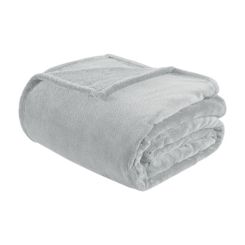 Plush Oversized Blanket, Gray, Twin/Twin XL