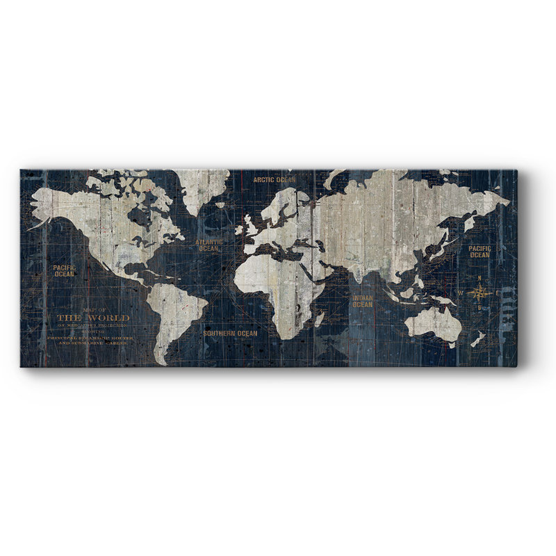Carte de l'ancien monde, H 8 po x l 20 po x P 1,5 po