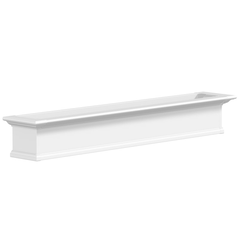 Anand Resin Window Box with Water Reservoir, White, 10" H x 72" W x 12" D