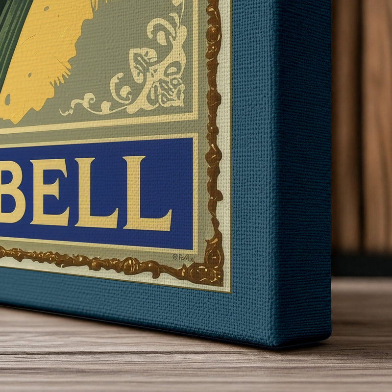 Bluebell Botanical 1 Piece Wrapped Canvas Wall Art, 36x24 - 91.4 x 61.0 cm, Teal Border