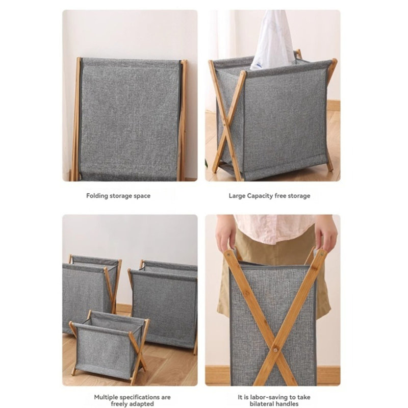 Fabric Laundry Hamper with Handles, 14.96" H x 15.74" W x 11.81" D
