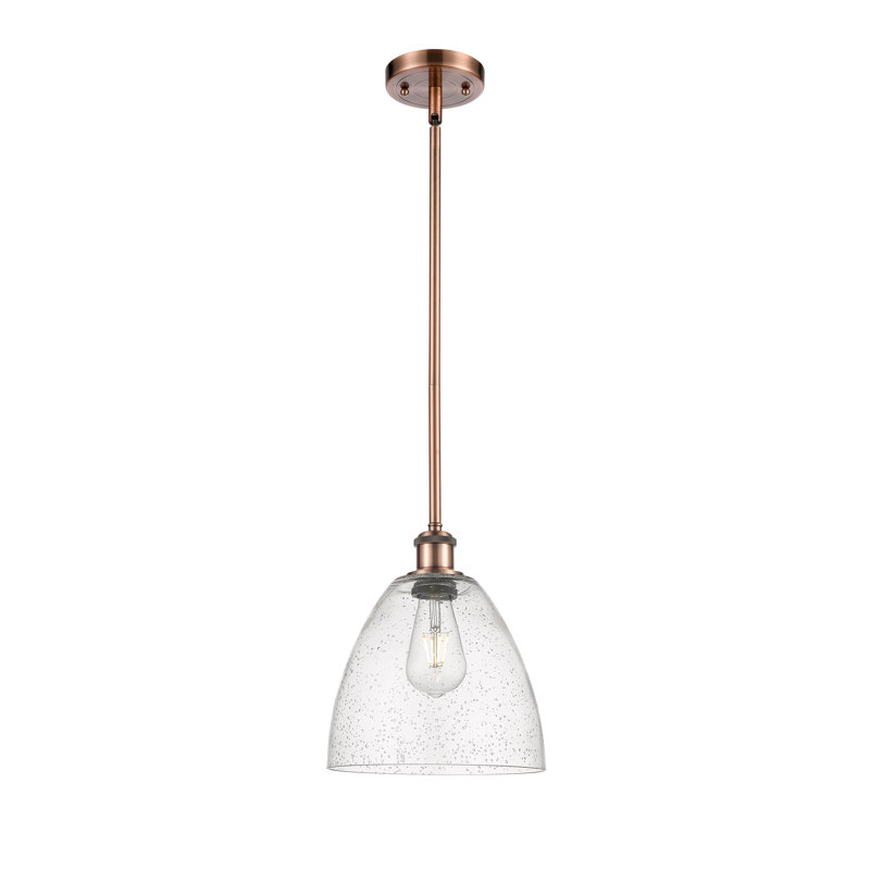 Luminaire suspendu en dome à 1 lumière, Cuivre antique