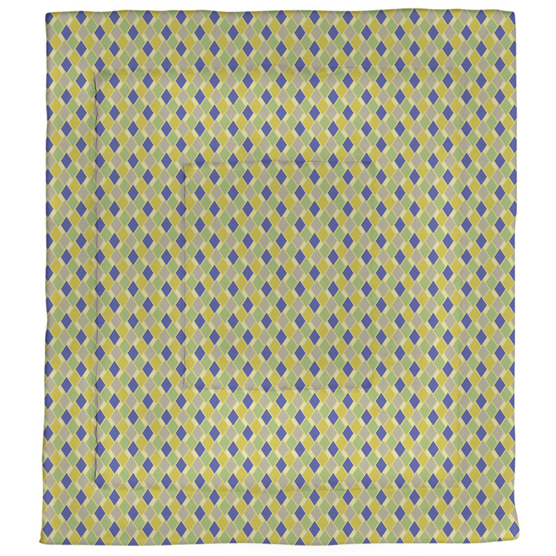 Édredon simple réversible Katelyn Elizabeth Diamonds, Édredon simple TG, Jaune / Bleu