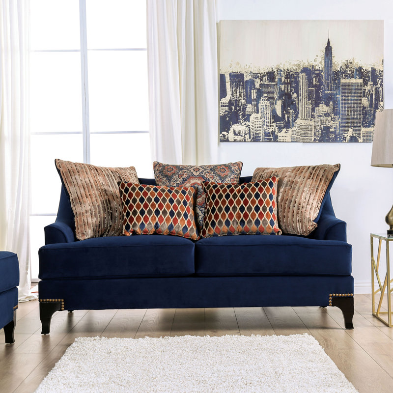 Moorton Upholstered 71'' Loveseat, Navy