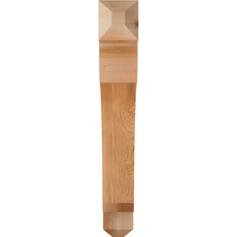 H Support en bois / corbeau, Western Red Cedar (Smooth), H 28 po x l 3,5 po x P 28 po
