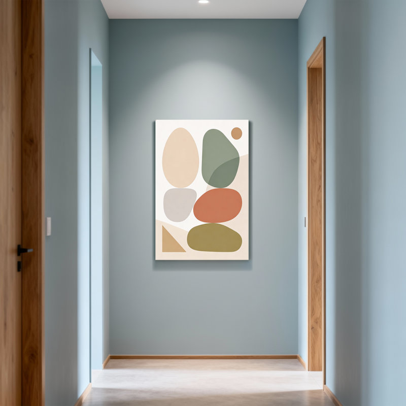 Abstrait, formes abstraites dans des tons terreux sur toile, H 18 po x l 12 po