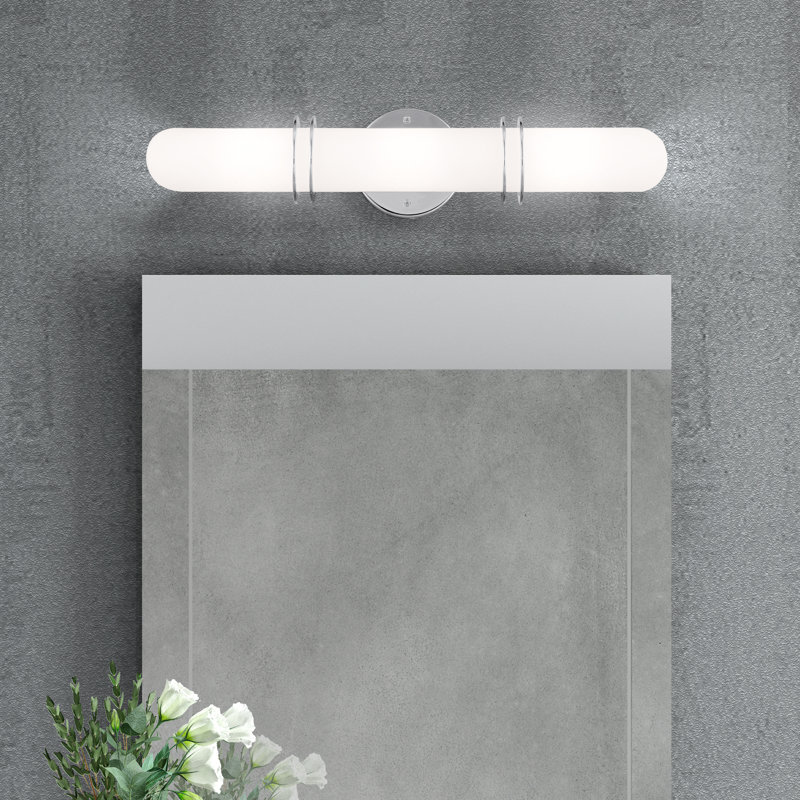 Barre d'éclairage de salle de bain 3 lumières à intensité variable Franko, Chrome poli