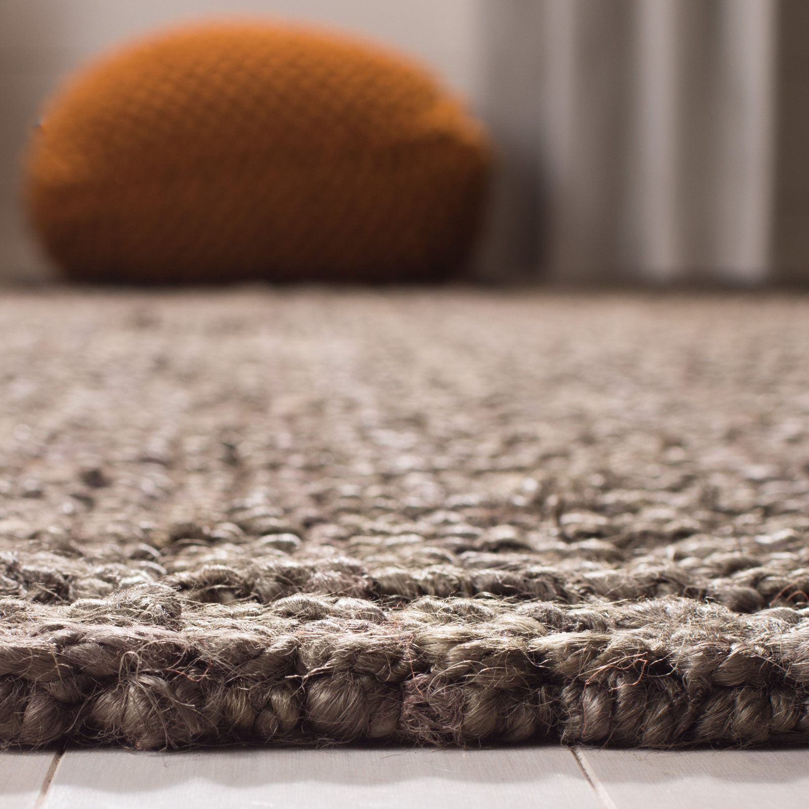 Auckland Handwoven Flatweave Jute/Sisal Brown Area Rug, Rectangle 3' x 5'