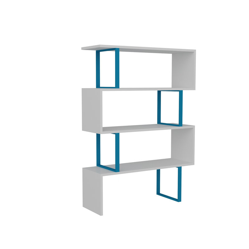 Orm 125cm H x 90cm Standard Bookcase, Blue/White