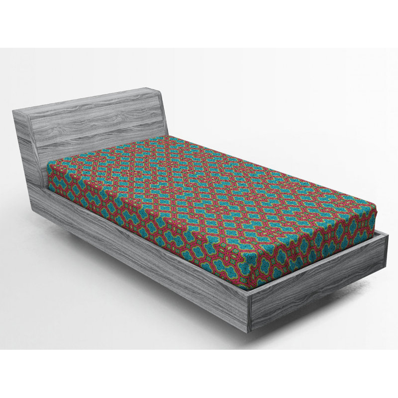 Microfiber Abstract Fitted Sheet, Twin Fitted Sheet
