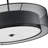 3 - Light 20" Double Drum Fabric Pendant Chandelier in Black-1847923545