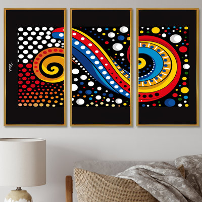 Dailley - Abstract Spirals Wall Art Living Room Set