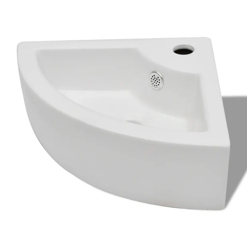 Robinet de lavabo en céramique et trou de trop-plein vidaXL Noir