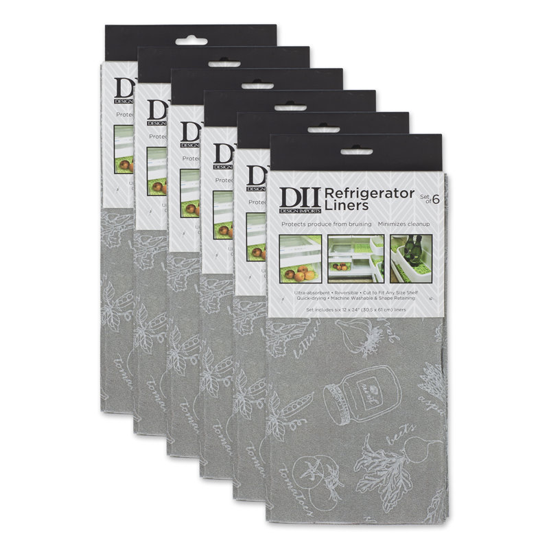Addyline Market Print Fridge Liner, Grey