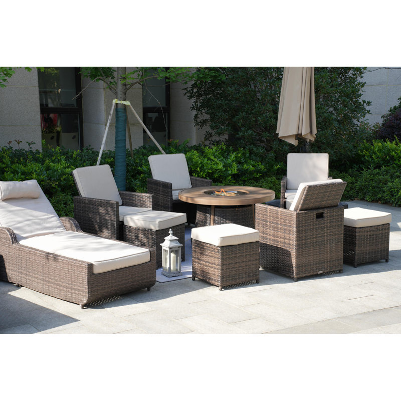 Areefa 8 - Person Patio Conversation Set with Cushions