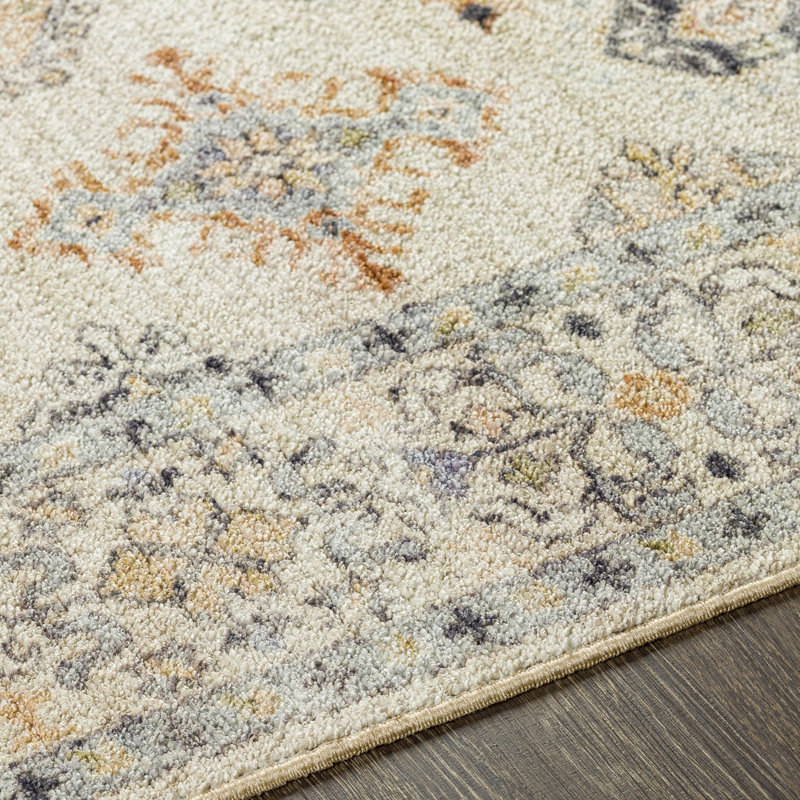Emmie Oriental Beige/Olive/Denim/Charcoal/Sage Area Rug, Rectangle 2'7" x 4'