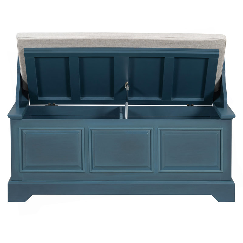 Shoe Bench, Retro Shoe Storage Bench with Safe Soft-Close Devices, Storage Chest with Hidden Storage and Cushion for Entryway, Hallway, Living Room (Antique Navy)