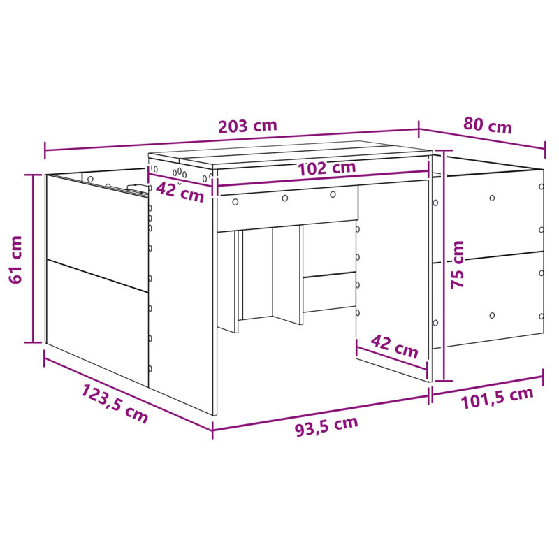 Bed, 80 x 200cm, Grey