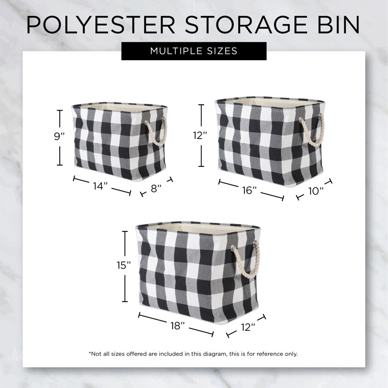 Tucker Murphy Pet™ Fabric Bin, Black, 12" H x 16" W x 10" D