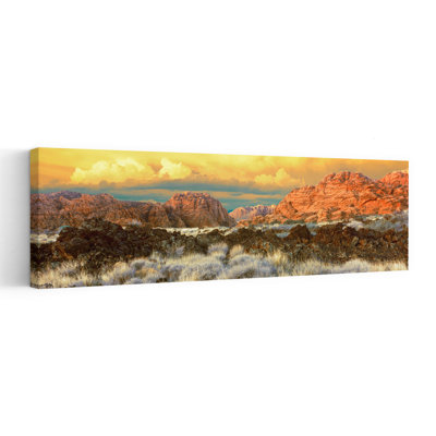 Cliffs In Snow Canyon State Park Washington County Utah USA by Leo L. Larson - Wrapped Canvas Panoramic Print
