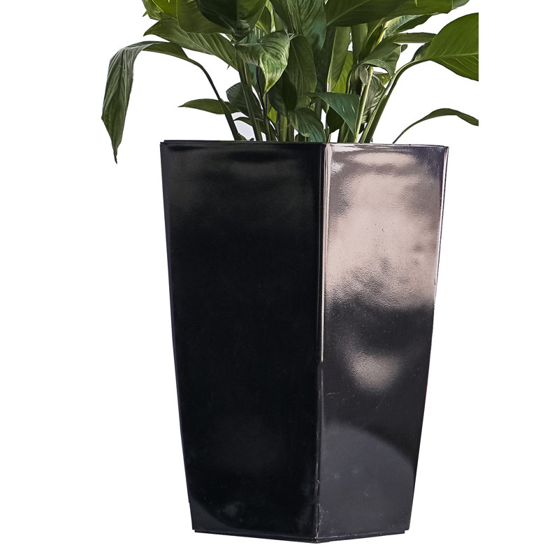 Pot de fleurs en plastique à arrosage automatique, Noir