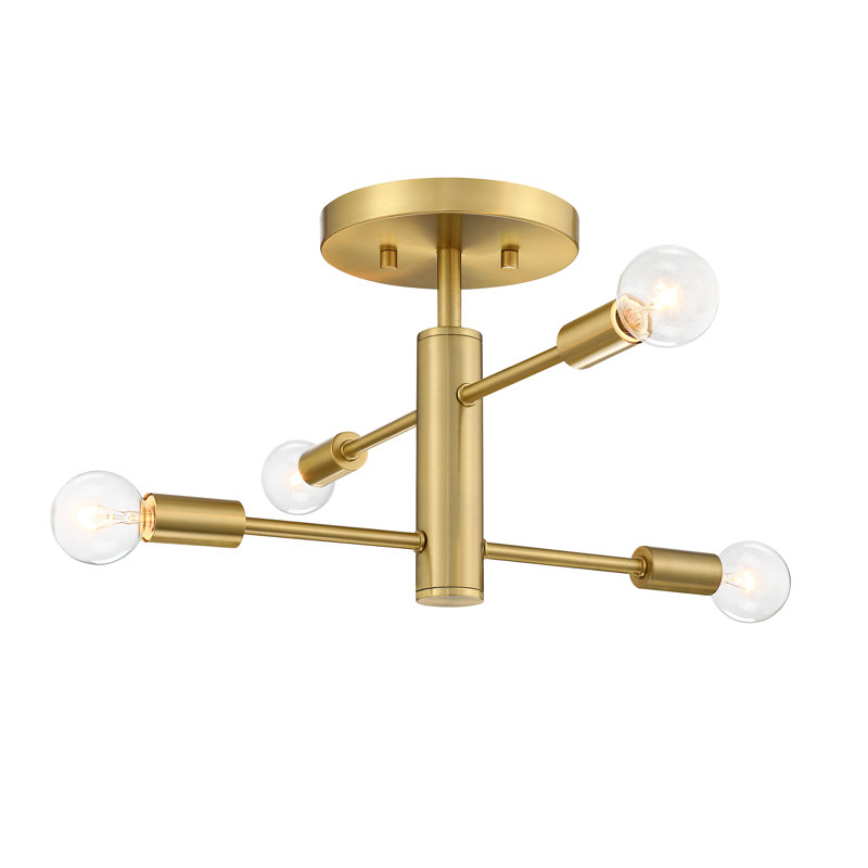 Khyara Semi Flush Mount, Brushed Gold