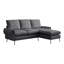 Méridienne modulaire moderne en cuir technique gris foncé de 81 po avec méridienne réversible