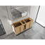 Armoire de salle de bain autoportante 60 po, 4 portes à fermeture douce et 3 tablettes de rangement ouvertes, emballage KD (meuble-lavabo seulement, sans lavabo)