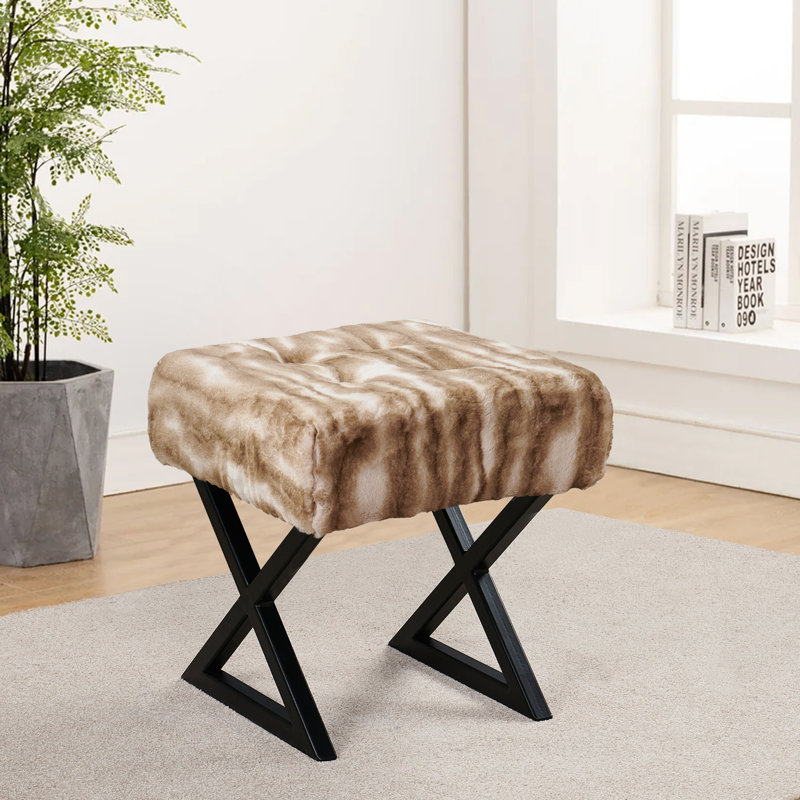 48.3cm Wide Square Standard Ottoman, Taupe 100% Polyester