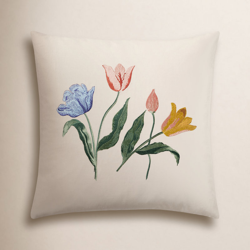 Rifle Paper Co. x Loloi Tulips Pillow, Polyester/Polyfill