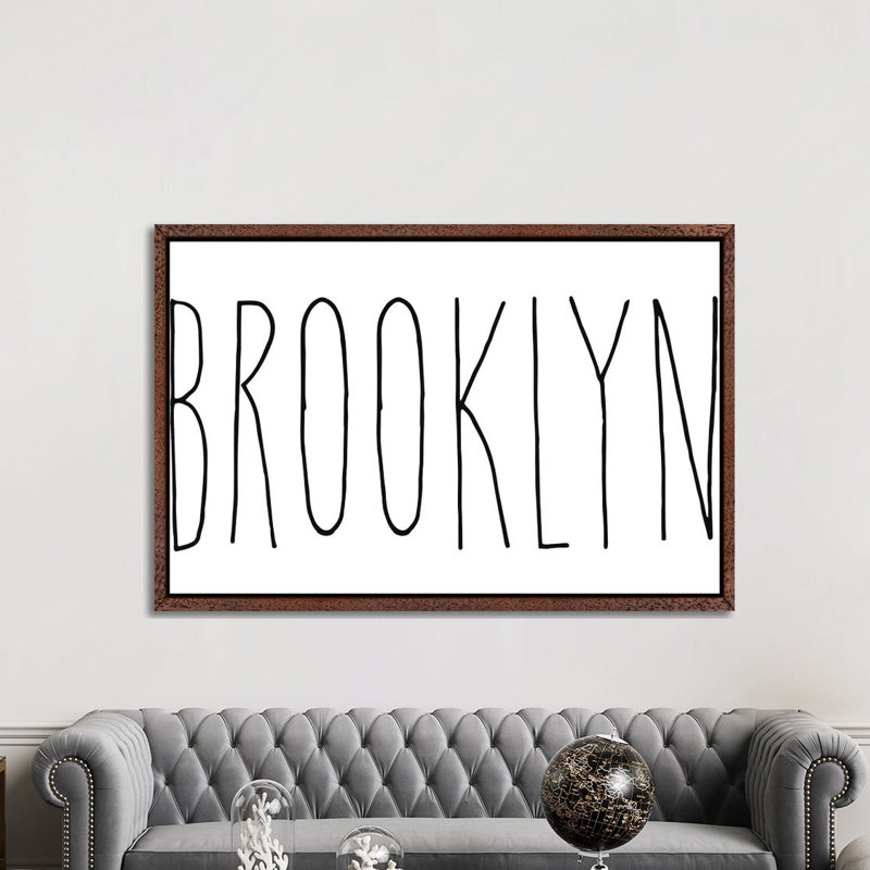 Brooklyn by Mirano - Print on Canvas, Classic Brown Wood Framed, 101.6cm H x 152.4cm W x 3.81cm D