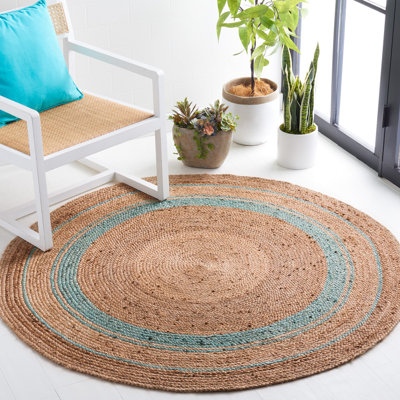 Southshore Natural Fiber Hand Woven Jute Striped Rug