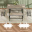 Ensemble de table de salle à manger extensible pour 4-8, grande table de cuisine extensible de 63 po avec 2 bancs et 2 tabourets, plateau en bois moderne et structure en métal, peu encombrant, facile à assembler, gris.-128982049-128982047-128982043-128982041-128982036