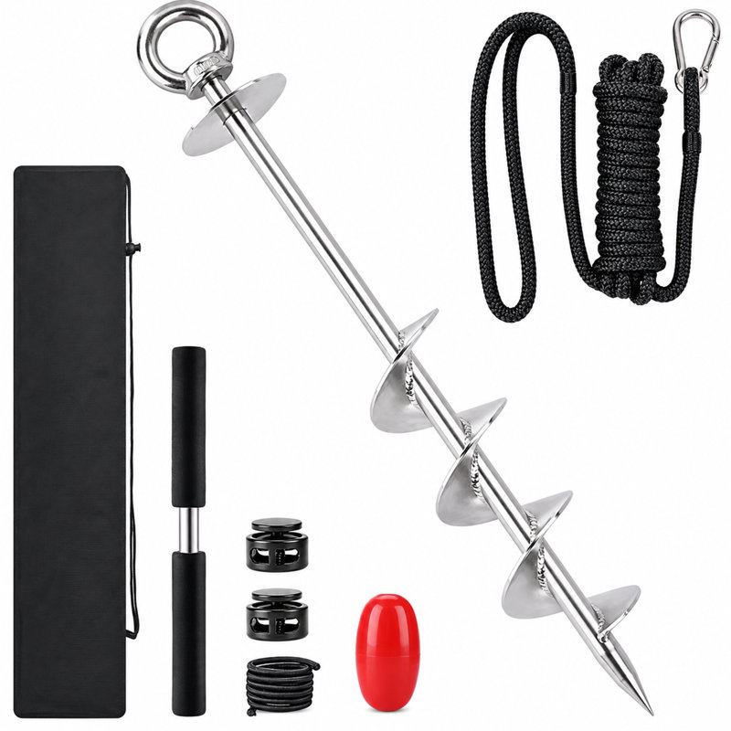 17-Inch Sand Anchor Kit - 304 Stainless Steel, Fits 25-Inch Long Boats
